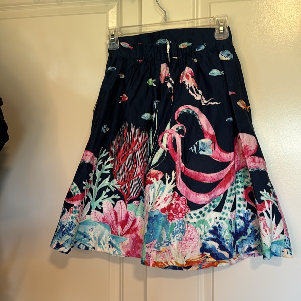 Navy Blue Ocean-Themed Skirt - Picture 6 of 10